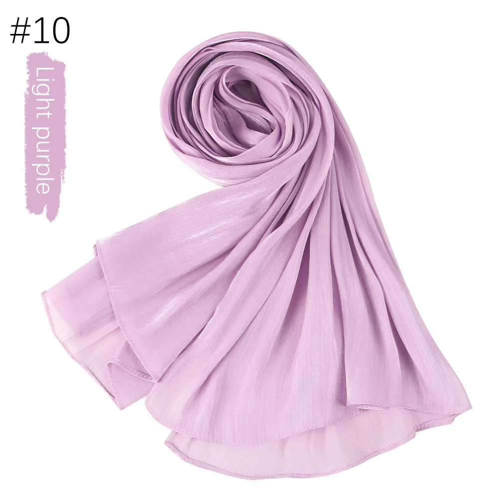 Shimmer Silk Shawl Luxury scarfs Muslim Fashion Hijab Scarf Head Scarf Headwraps For Muslim Women Head Wrap Islamic Women Veil