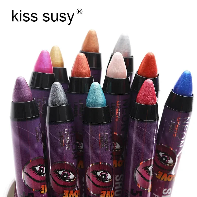 2 In 1  Eyeshadow Lipstick Stick Pencil Waterproof Glitter Matte Eye Shadow Makeup Pigment  Eyeshadow Pen