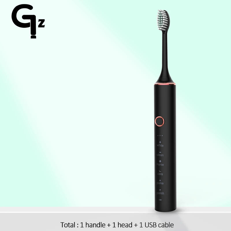 GeZhou Rechargeable Sonic Electric Toothbrush IPX7 Waterproof Toothbrush for children 18 Mode Travel Toothbrush 16 Brush Heads