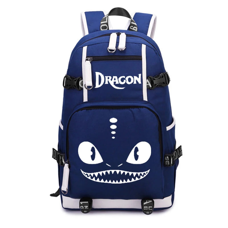 Hot Film Toothless Dragon Backpack Train Your NightFury Bag Canvas  Luminous Schoolbag Travel Bags