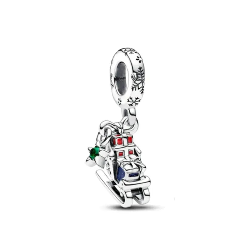 2024 New 925 Silver Plated Mother Daughter Family Love Heart Lock Charm Bead Fit Original Pandora Bracelet For Women DIY Jewelry