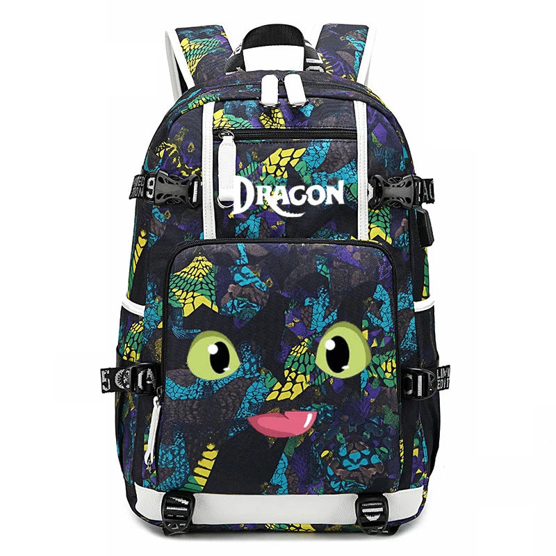 Hot Film Toothless Dragon Backpack Train Your NightFury Bag Canvas  Luminous Schoolbag Travel Bags