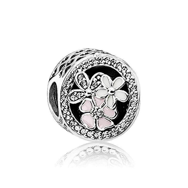 925 Sterling Silver Flower Flower Fairy Butterfly Daisy Pendant Charm bead Fit Original Pendant Bracelet DIY Jewelry For Women