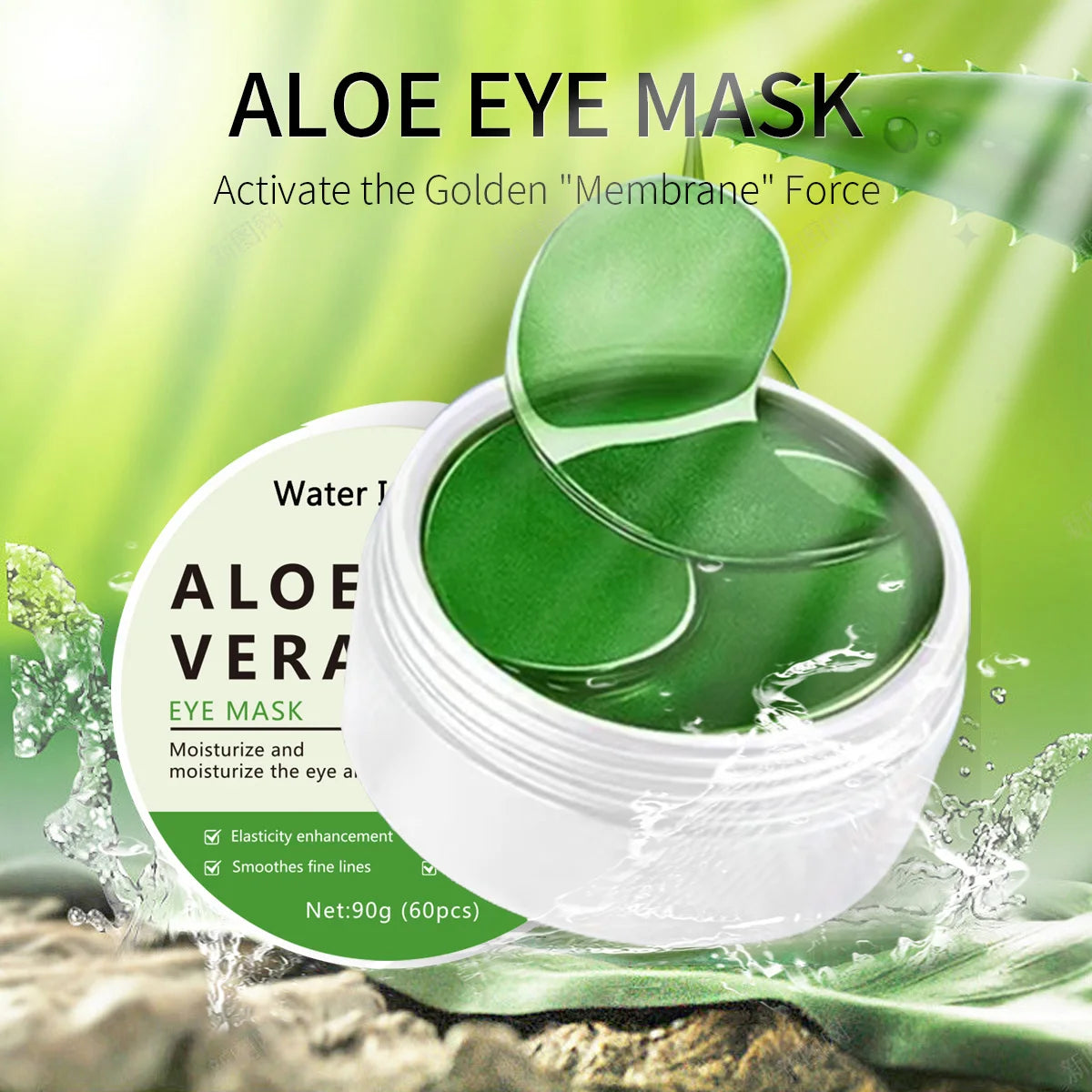 60Pcs Aloe Vera Collagen Eye Mask Anti-Light Circles Remove Eye Bags Moisturizing Firming Eye Patch Eye Skin Care Products