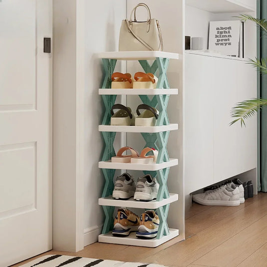 Multi-Ayer Shoe Rack Diy Organizer Clothes Storage Organizer Storage Shoes Detachable Family Color Cabinet Bedrooms Shoes Shelf