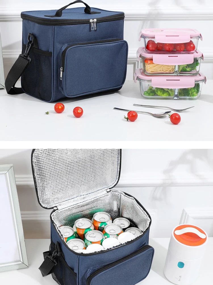 Oxford Cloth Thickened Bento Bag Large Capacity Portable Insulation Bag Outdoor Picnic Bag Student Lunch Bag