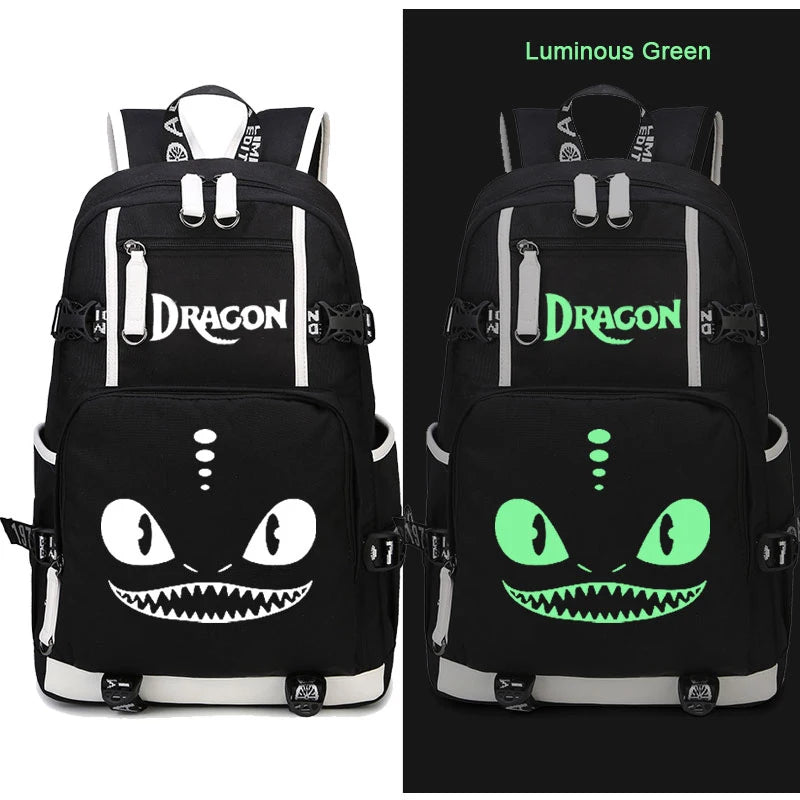 Hot Film Toothless Dragon Backpack Train Your NightFury Bag Canvas  Luminous Schoolbag Travel Bags