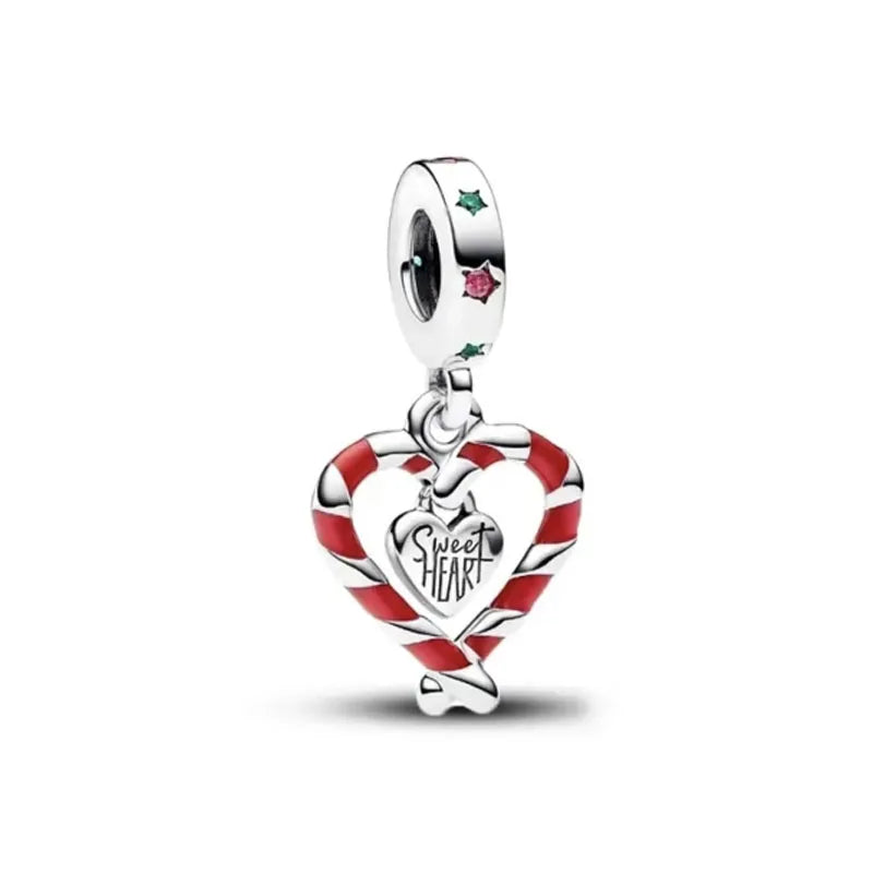 2024 New 925 Silver Plated Mother Daughter Family Love Heart Lock Charm Bead Fit Original Pandora Bracelet For Women DIY Jewelry