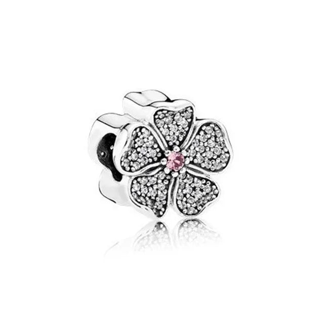 925 Sterling Silver Flower Flower Fairy Butterfly Daisy Pendant Charm bead Fit Original Pendant Bracelet DIY Jewelry For Women