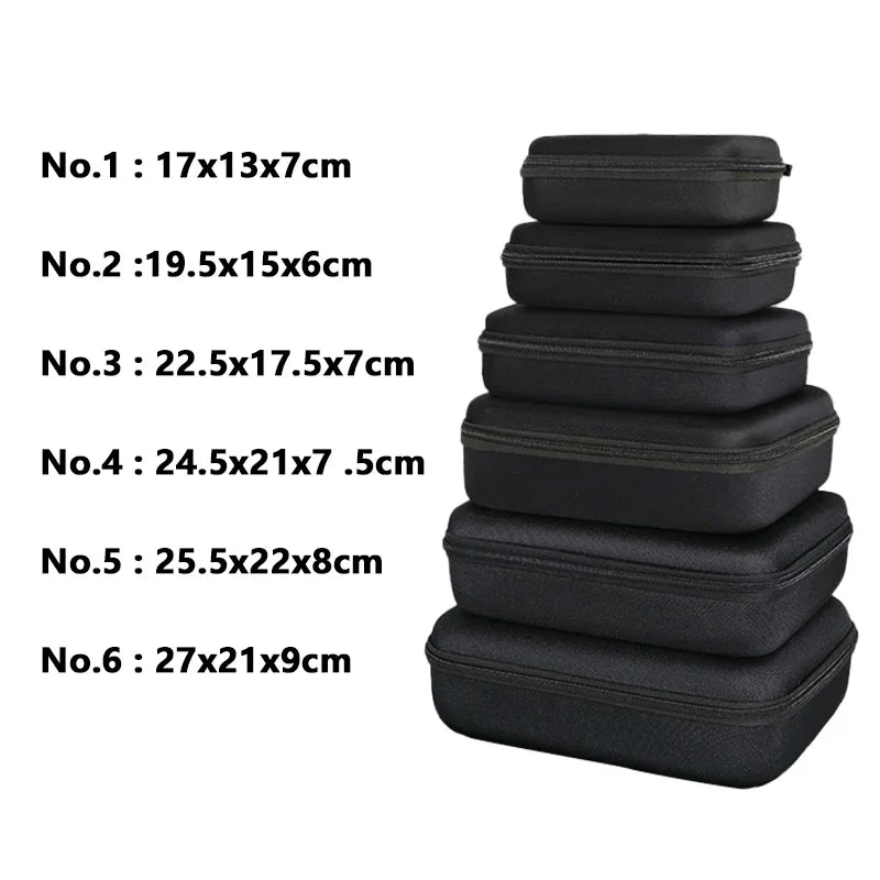 Multi-Size EVA Hard Storage Box Travel Zipper Bag Shockproof Outdoor Tools Bag for Earphone Storage Case Accessories Makeup Bags