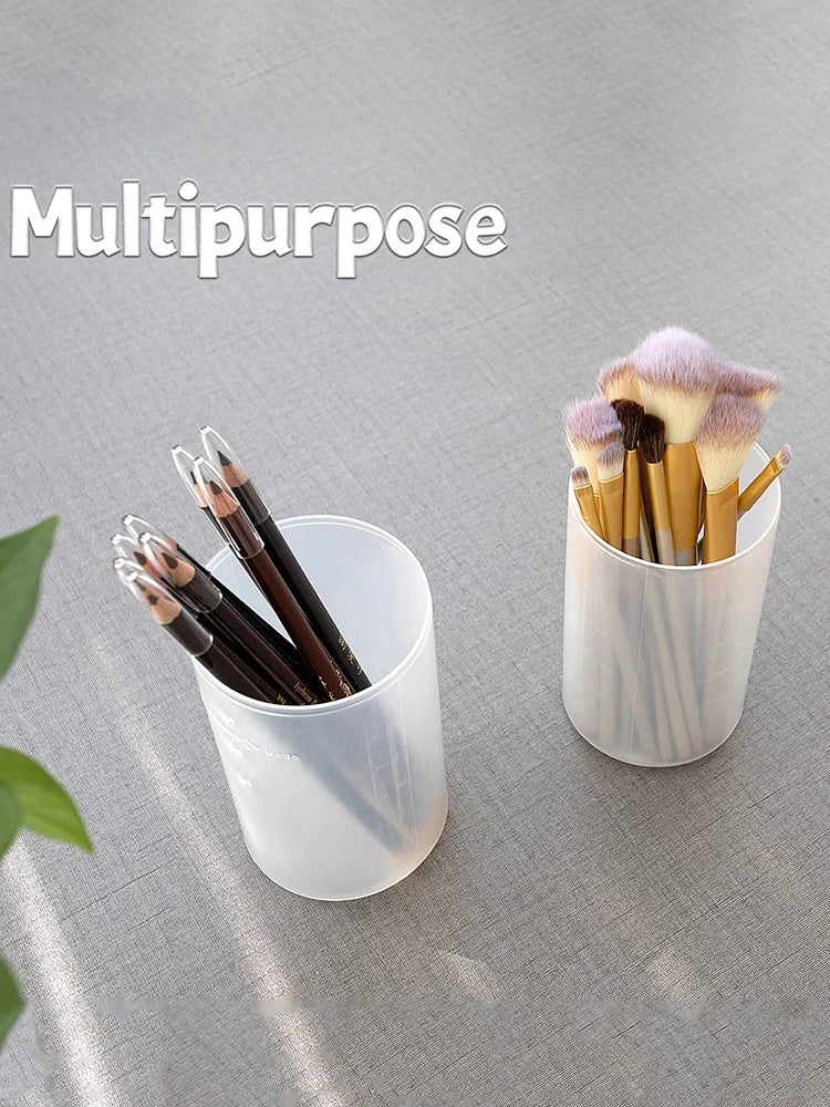 Makeup Brush Pen Holder Transparent Retractable Storage Bucket Portable Dust Belt Cover -1 Piece