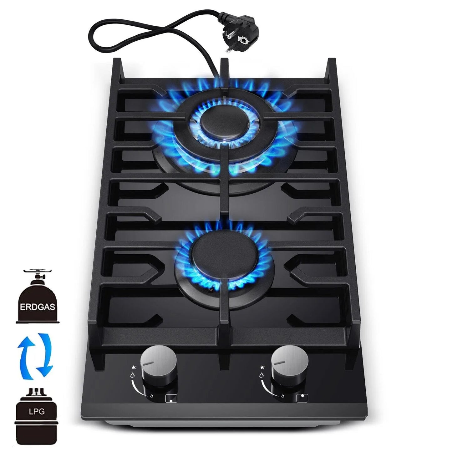 TopStrong 2 Burner Ceramic Glass Built-in Stove Natural Gas Propane Gas hob EUGCT-B02