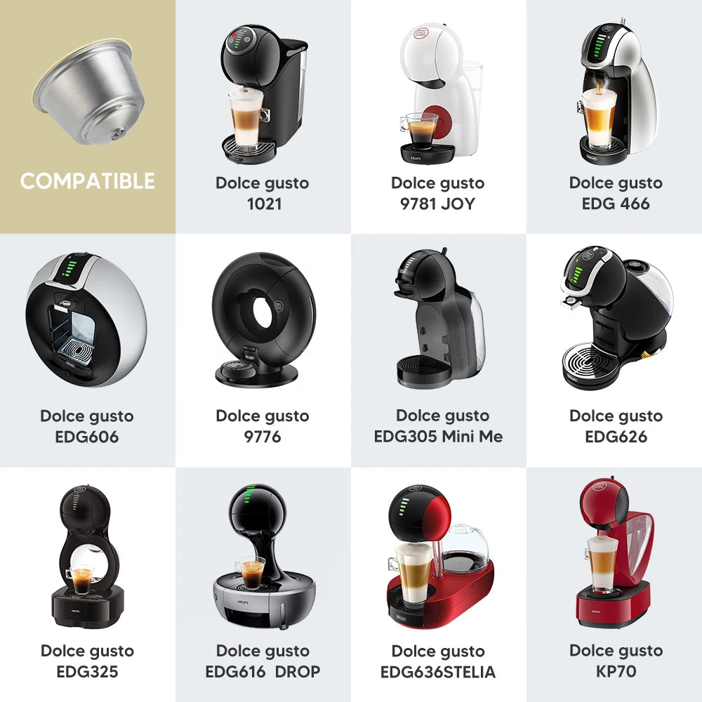 Reusable Dolce Gusto Coffee Capsules 3rd Plastic Stainless Steel Refillable Dolce Gusto Coffee Capsules for Nescafé Machines