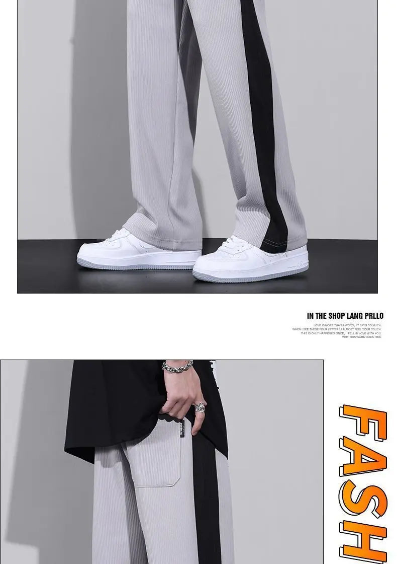 Harajuku Fashion Men Oversize Big Size Sweatpants Summer Thin Elastic Waist Baggy Streetwear Joggers Sports Wide Casual Trousers