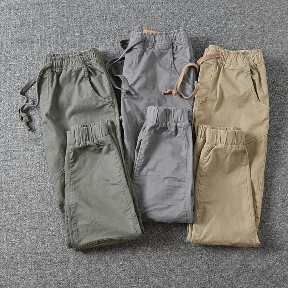 Stylish  Joggers Pants Sporty Pure Color Slim Pants Solid Color Male Men Cargo Pants Men Clothes