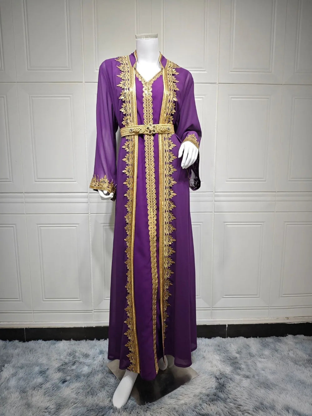 Eid Muslim Women Party Dresses Jalabiya 2 Piece Set Embroidery Arab Long Robe Ramadan Morocco Dubai Abayas Islam Vestidos Kaftan