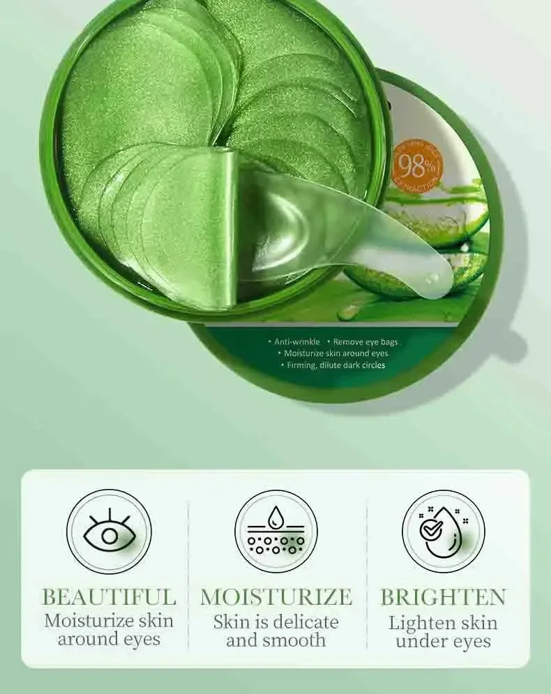 Aloe Vera Collagen Eye Mask Anti Dark Circles Removal Eyes Bags Moisturizing Firming Eye Patches Eyes Skin Care Products 60pcs