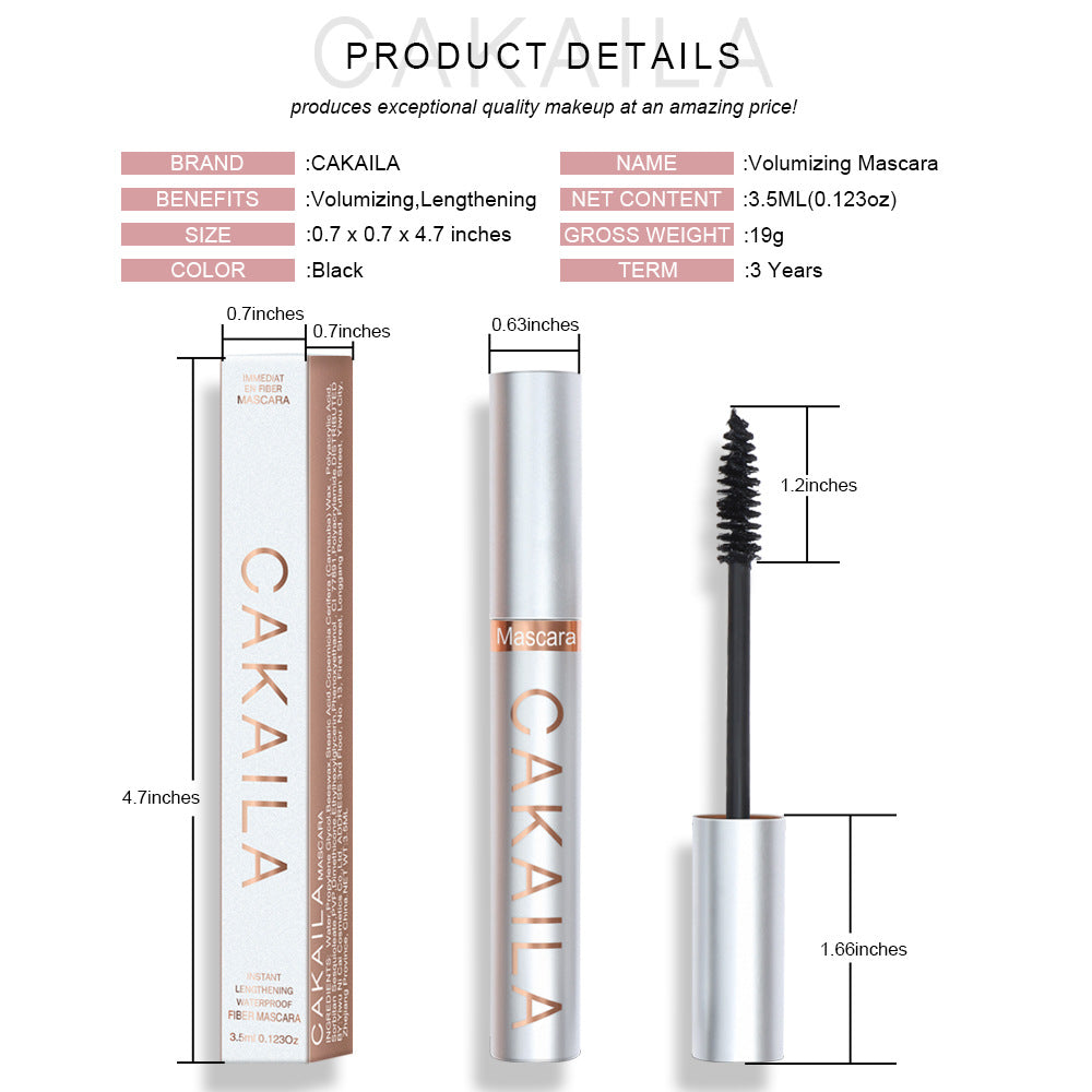 CAKAILA Magic Extension Dense Volumizing Smudge-proof 24 Hours waterproof long-lasting Mascara Black Extravagant False-Lash Look