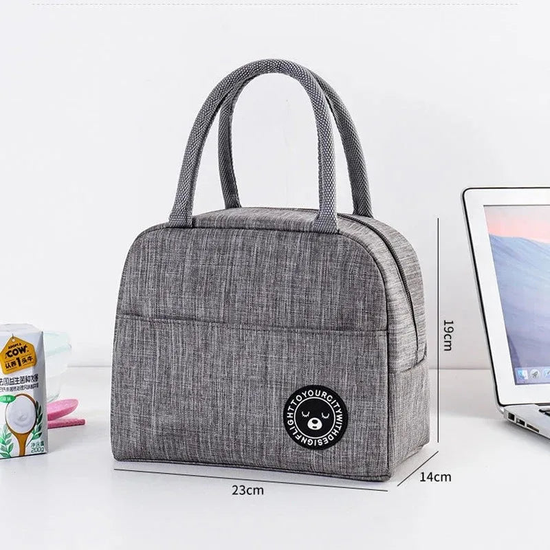 New Portable Lunch Bag Food Thermal Box Waterproof Office Cooler Lunchbox With Shoulder Strap Insulated Case