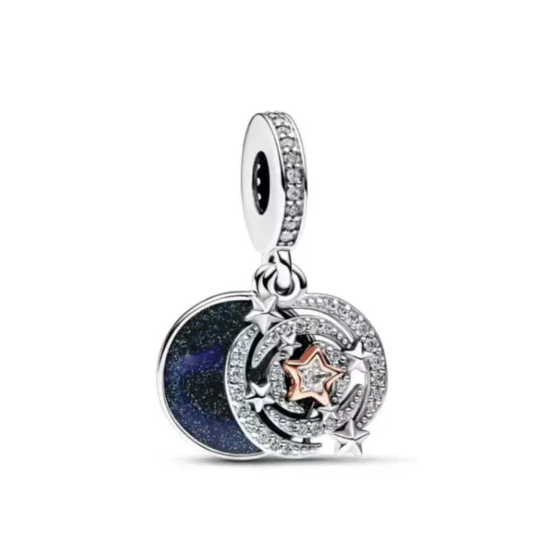 2024 New 925 Silver Plated Mother Daughter Family Love Heart Lock Charm Bead Fit Original Pandora Bracelet For Women DIY Jewelry