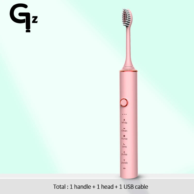 GeZhou Rechargeable Sonic Electric Toothbrush IPX7 Waterproof Toothbrush for children 18 Mode Travel Toothbrush 16 Brush Heads