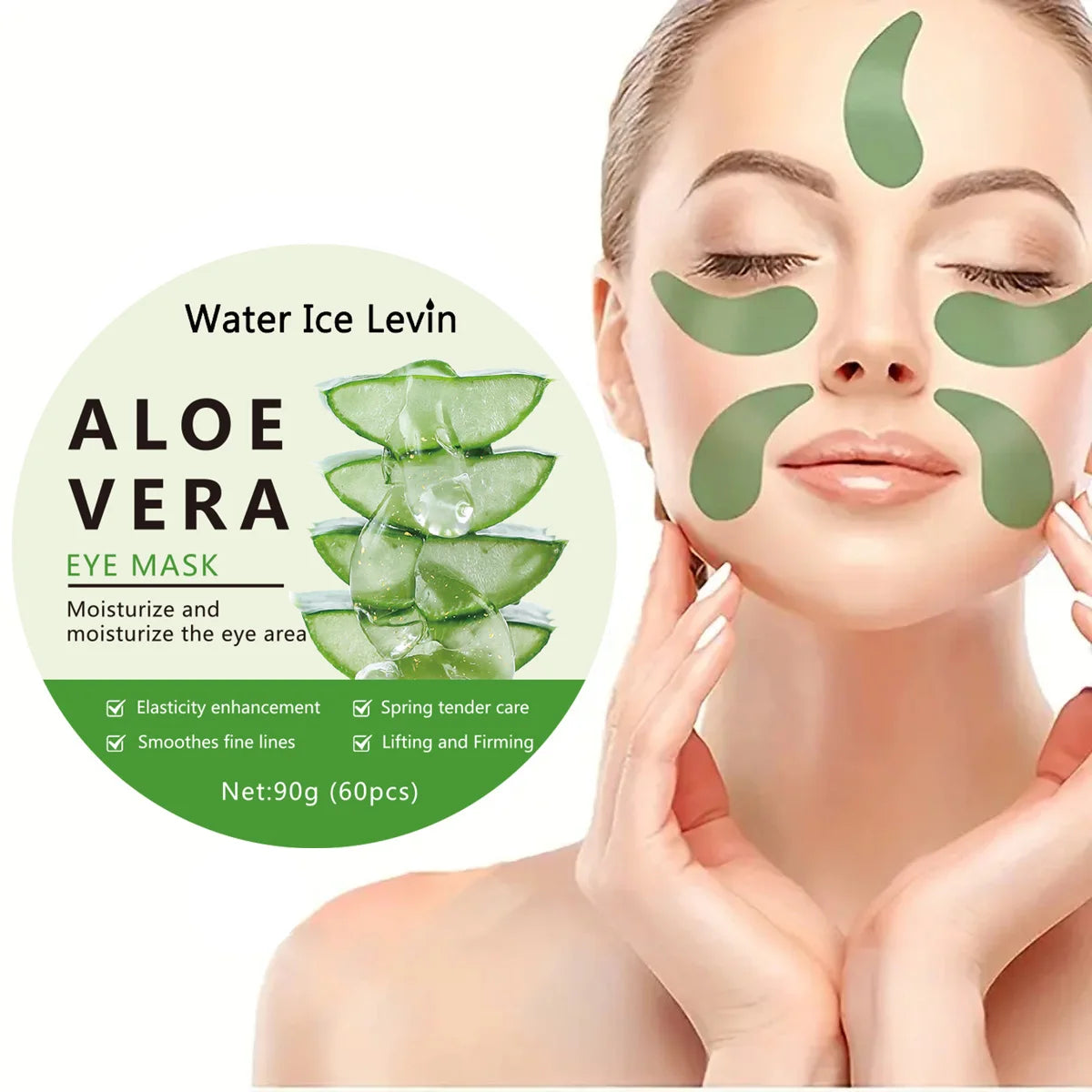 60Pcs Aloe Vera Collagen Eye Mask Anti-Light Circles Remove Eye Bags Moisturizing Firming Eye Patch Eye Skin Care Products