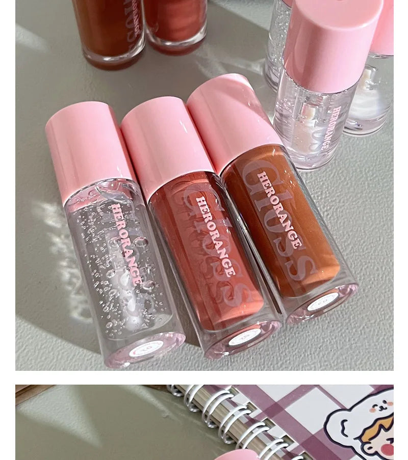 Water Light Lip Gloss Moisturizing Transparent Jelly Mirror Lip Glaze Crystal Clear Hydrating Lip Plumping Gloss Korean Makeup