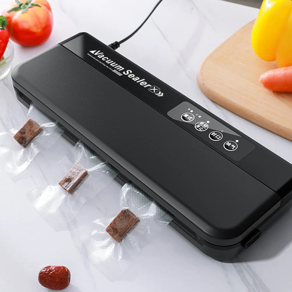 Food Vacuum Sealer Machine Dry and Moist Food Modes 60KPA Automatic For Food Preservation With 10Pcs Bags Paper Making Machine