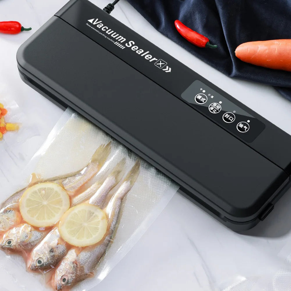 Food Vacuum Sealer Machine Dry and Moist Food Modes 60KPA Automatic For Food Preservation With 10Pcs Bags Paper Making Machine