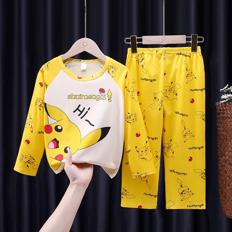 New Fashion Pajamas Boys Furnishings Thin Air Conditionin Girl Fashion Clothes Girls Clothes Pajamas Unisex Kids Clothing Sets