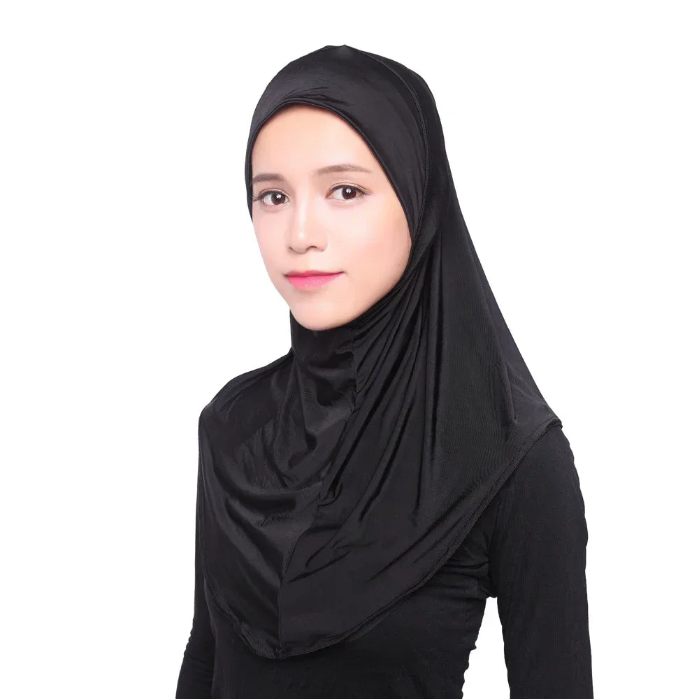 Beauty Muslim Hijab Islamic Jersey Turban Women Black Ninja Underscarf Caps Instant Head Scarf Full Cover Inner Coverings hats