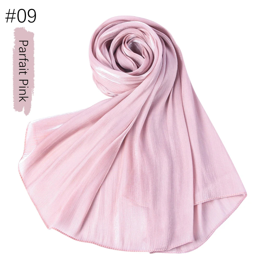 Shimmer Silk Shawl Luxury scarfs Muslim Fashion Hijab Scarf Head Scarf Headwraps For Muslim Women Head Wrap Islamic Women Veil