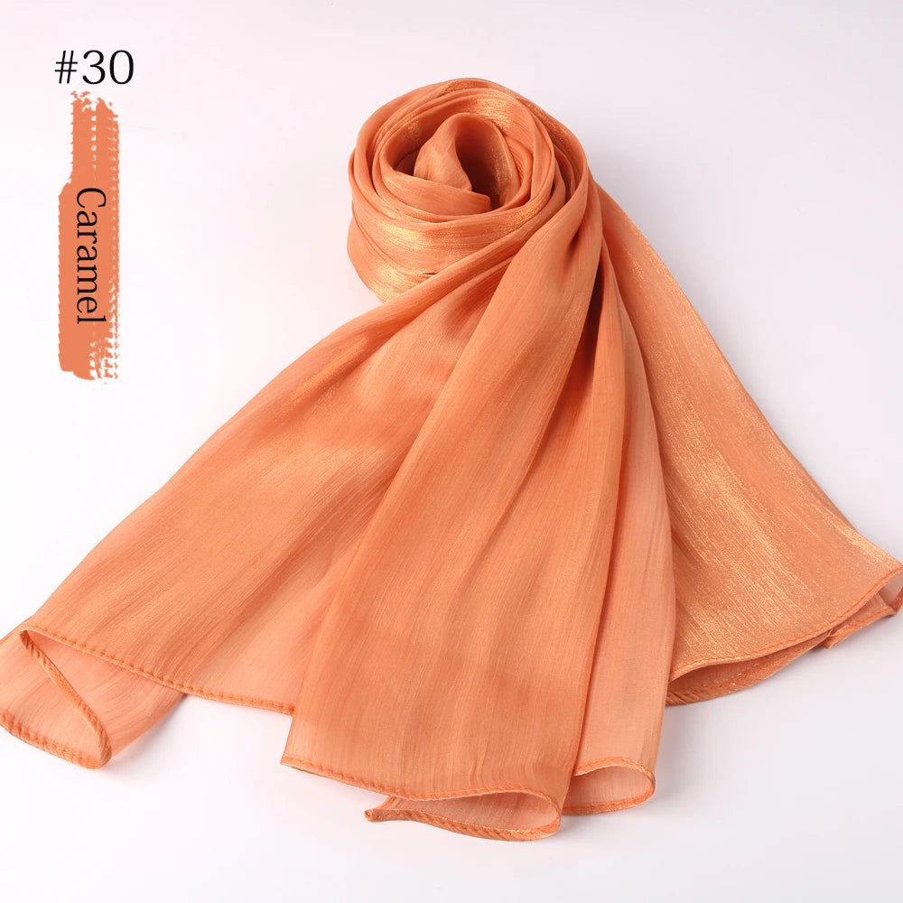 Shimmer Silk Shawl Luxury scarfs Muslim Fashion Hijab Scarf Head Scarf Headwraps For Muslim Women Head Wrap Islamic Women Veil