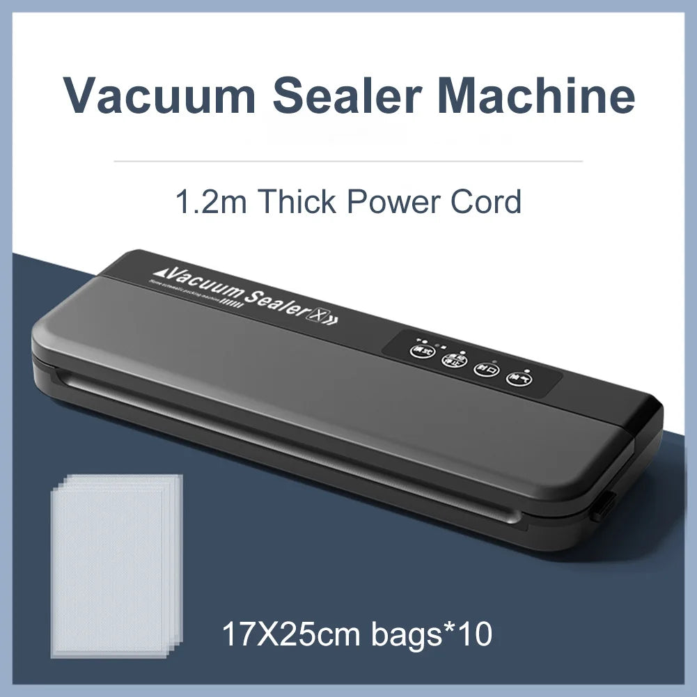 Food Vacuum Sealer Machine Dry and Moist Food Modes 60KPA Automatic For Food Preservation With 10Pcs Bags Paper Making Machine