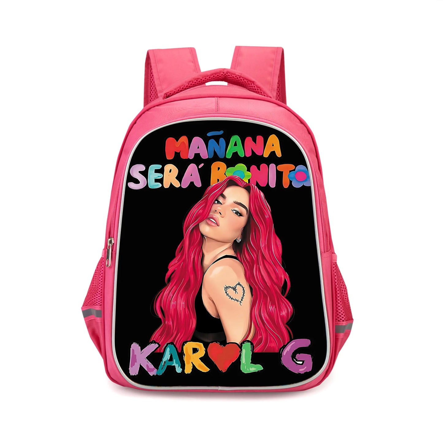 Karol G Manana Sera Bonito Child Backpacks Girls Student Birthday Gift School Bags Camping Durable Rucksack