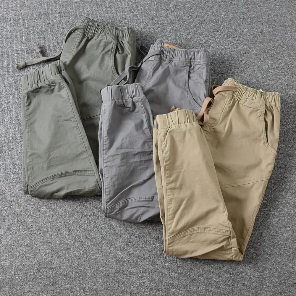 Stylish  Joggers Pants Sporty Pure Color Slim Pants Solid Color Male Men Cargo Pants Men Clothes