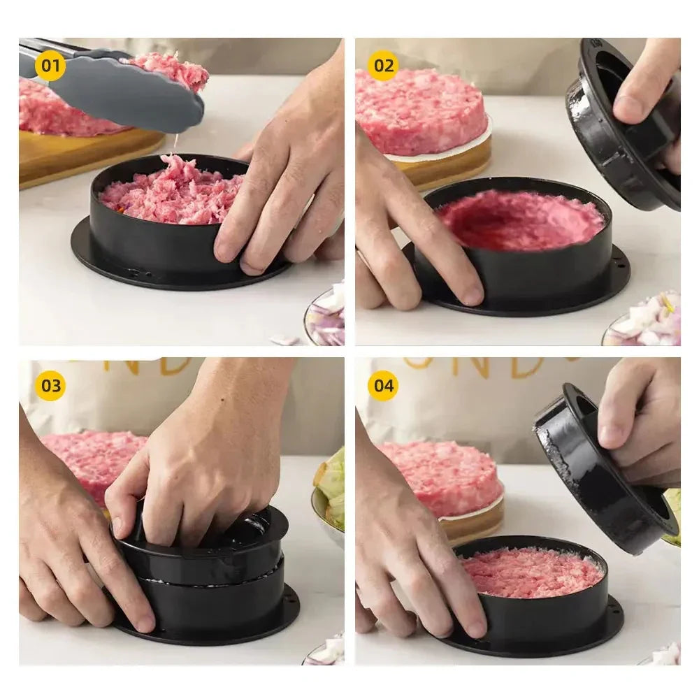 Hamburger Meat Press Maker Round Shape Non-Stick Stuffed Burger Patties Beef Grill Pie Press Mould Maker Kitchen Accessories