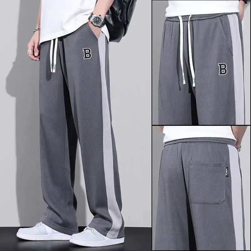 Harajuku Fashion Men Oversize Big Size Sweatpants Summer Thin Elastic Waist Baggy Streetwear Joggers Sports Wide Casual Trousers