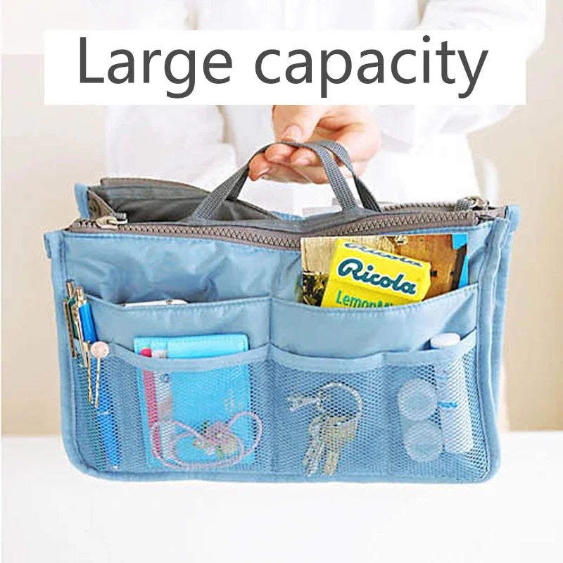 Multifunctional Bi-fold Storage Bag Double Zipper Large Capacity Storage Arrangement Makeup Toiletries Large Classification Bag