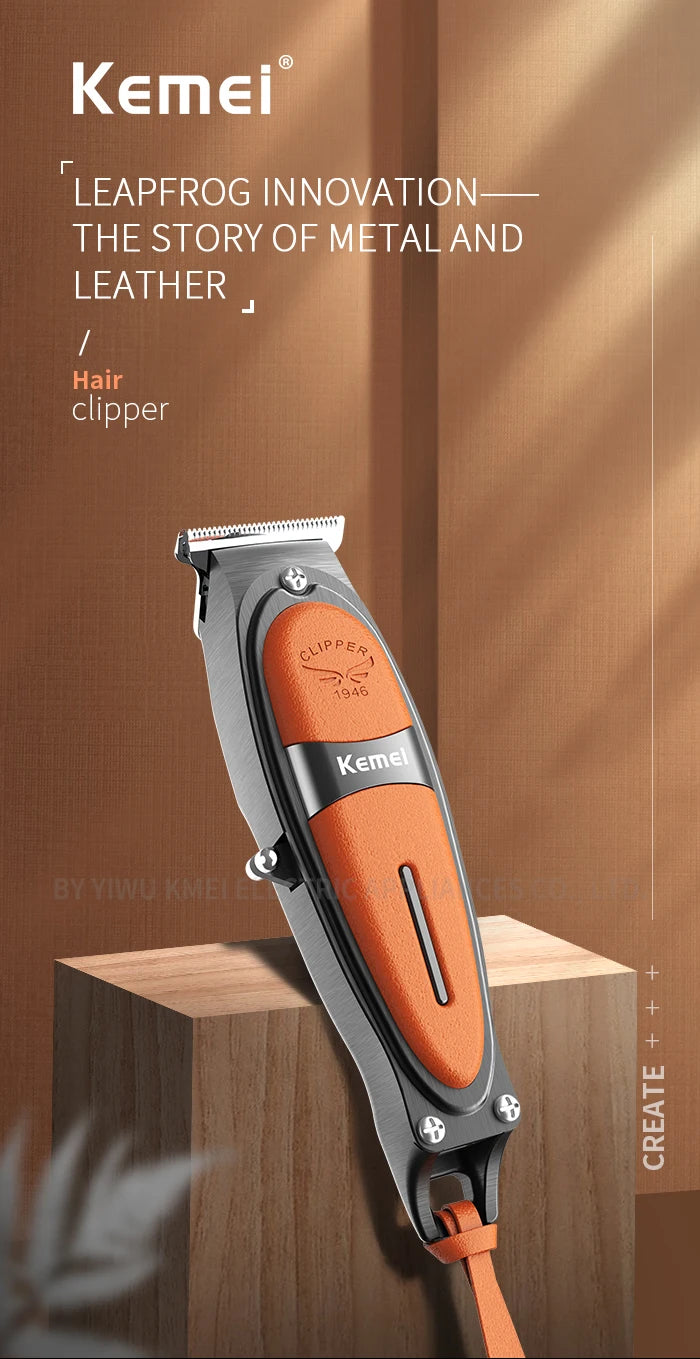 Kemei Professional Fade Hair Clipper Combo Zero Gapped Cordless Edge Hair Trimmer Barber Shop Electric 2 Hair Cutting Machines