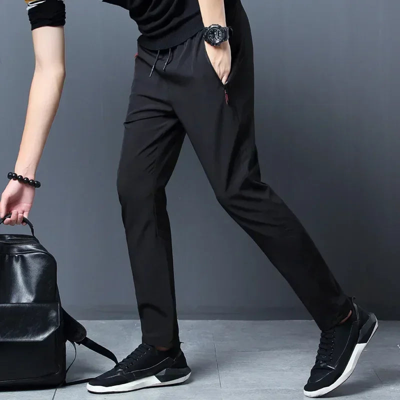 2024 Men Casual Pants Stretch Slim Fit Elastic Waist Jogger Blue Black Gray Male Brand Trousers Plus Size 4XL 5XL