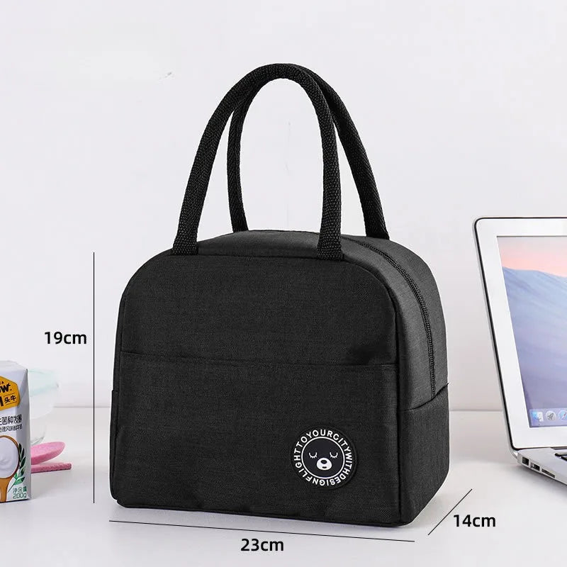 New Portable Lunch Bag Food Thermal Box Waterproof Office Cooler Lunchbox With Shoulder Strap Insulated Case