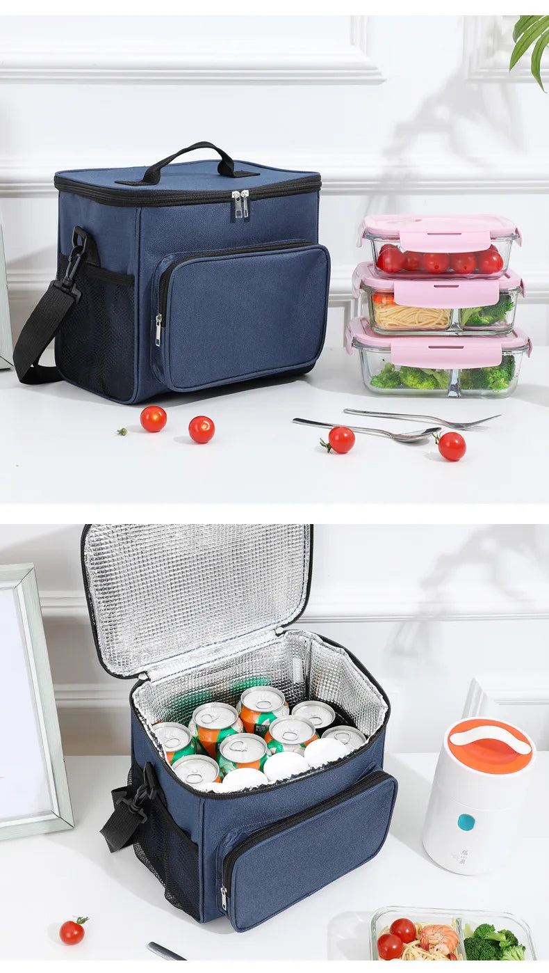 Oxford Cloth Thickened Bento Bag Large Capacity Portable Insulation Bag Outdoor Picnic Bag Student Lunch Bag