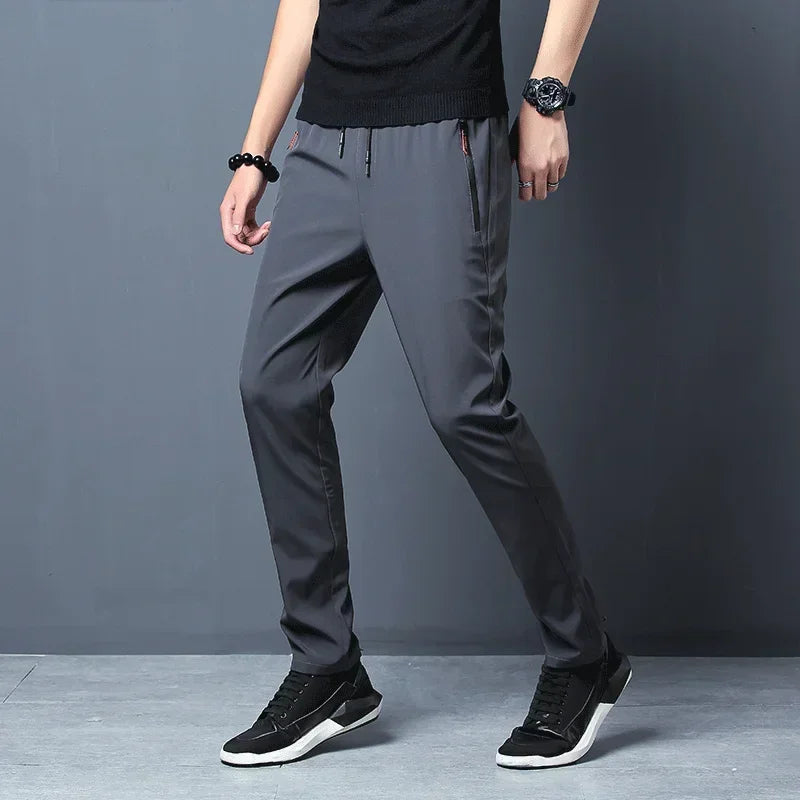 2024 Men Casual Pants Stretch Slim Fit Elastic Waist Jogger Blue Black Gray Male Brand Trousers Plus Size 4XL 5XL