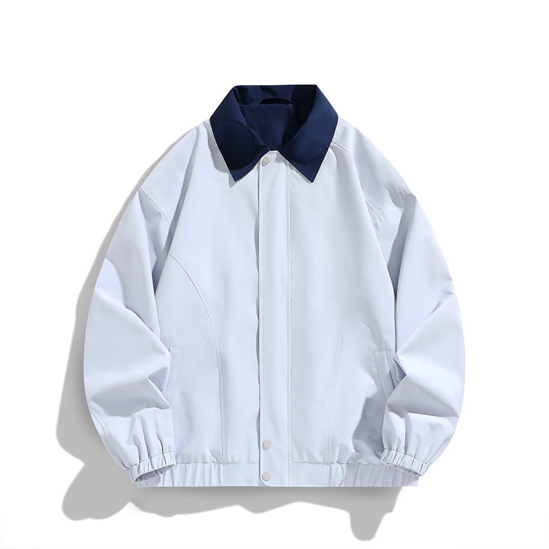 Pure Color All-matching Polo Collar Jacket Top