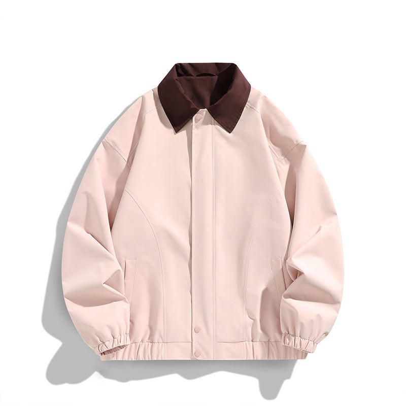 Pure Color All-matching Polo Collar Jacket Top